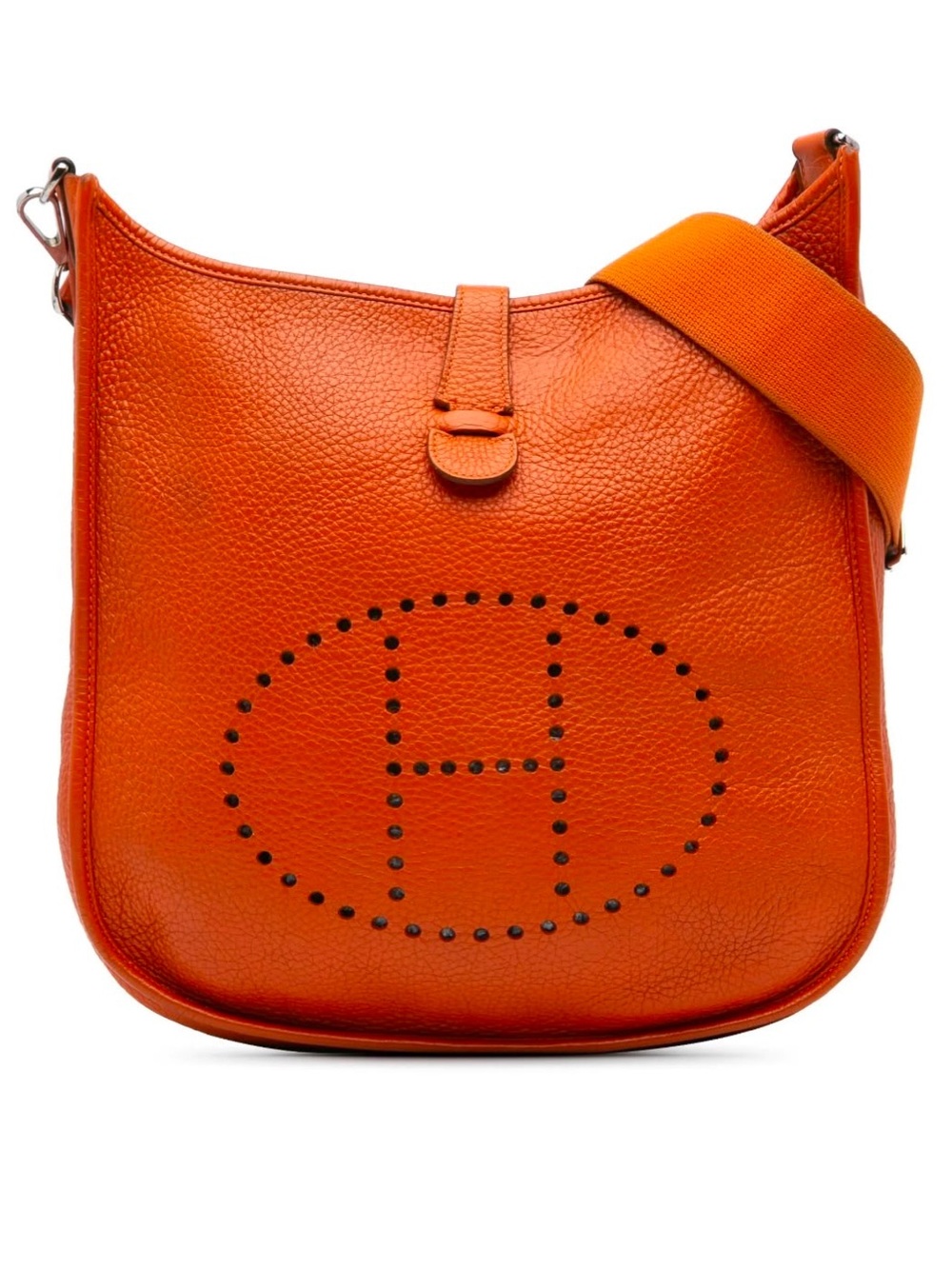 Hermes Orange Evelyne PM Shoulder Bag with Perforated H